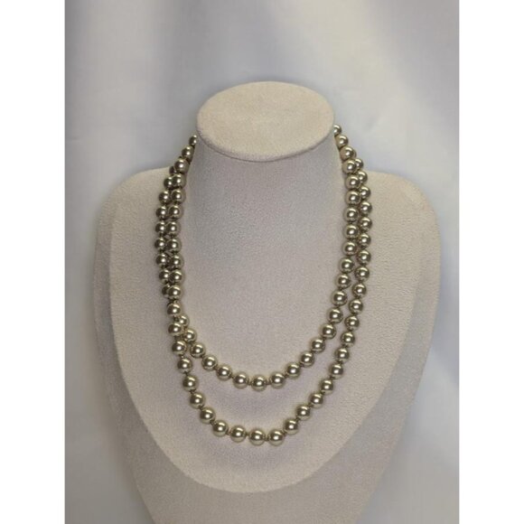 3 for $30 Vintage gold single strand long high quality faux pearl knotted - Picture 7 of 9